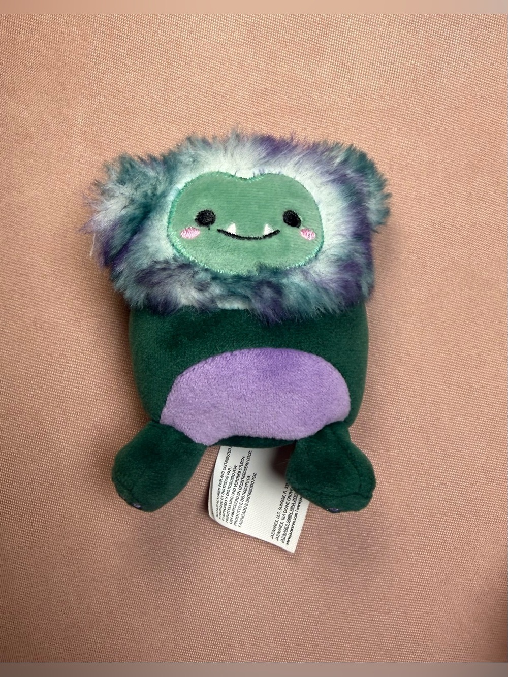 Micromallows Squishmallow JT The Purple & Green Yeti Big Foot 2025 Plush Plushie